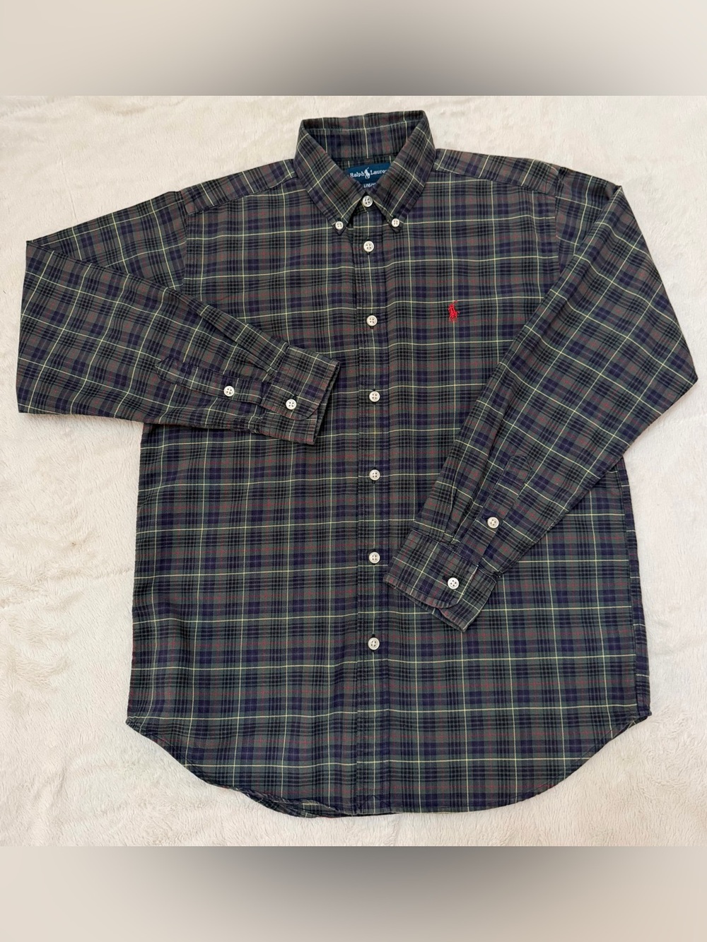 Boys Ralph Lauren Plaid Button Up Dress Shirt